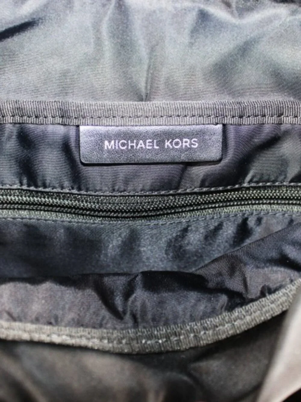Michael Kors Black Nylon Backpack Logo Strap Buckle Drawstring Travel Bag
